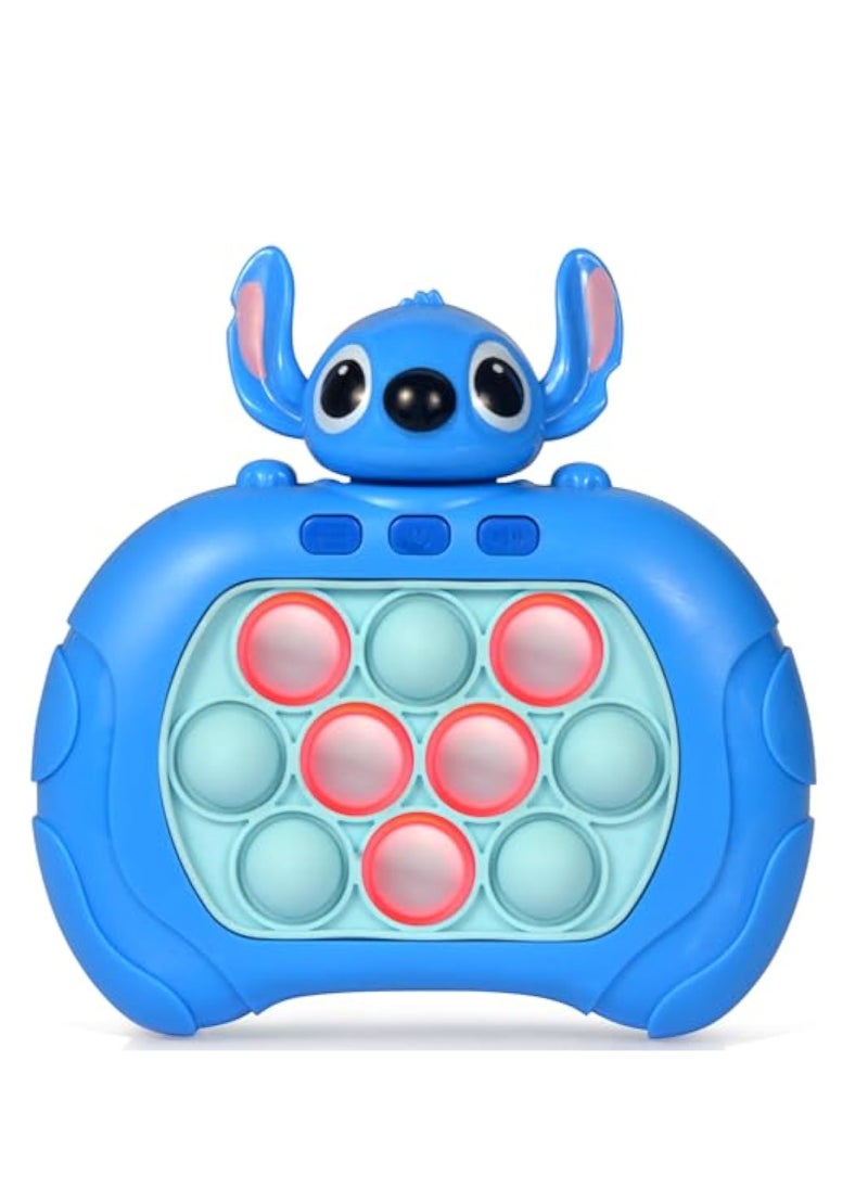KASTWAVE - Stitch Quick Push Game, Fast Push Bubble Game, Pop Fidget Toys for Kids Quick, Handheld Puzzle Game Sensory Toys with LED Screen, Quick Push Light Up Game Gifts for Girls Boys (Blue) - Image 1