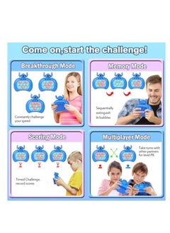 KASTWAVE Stitch Quick Push Game, Fast Push Bubble Game, Pop Fidget Toys for Kids Quick, Handheld Puzzle Game Sensory Toys with LED Screen, Quick Push Light Up Game Gifts for Girls Boys (Blue)  - Image 2