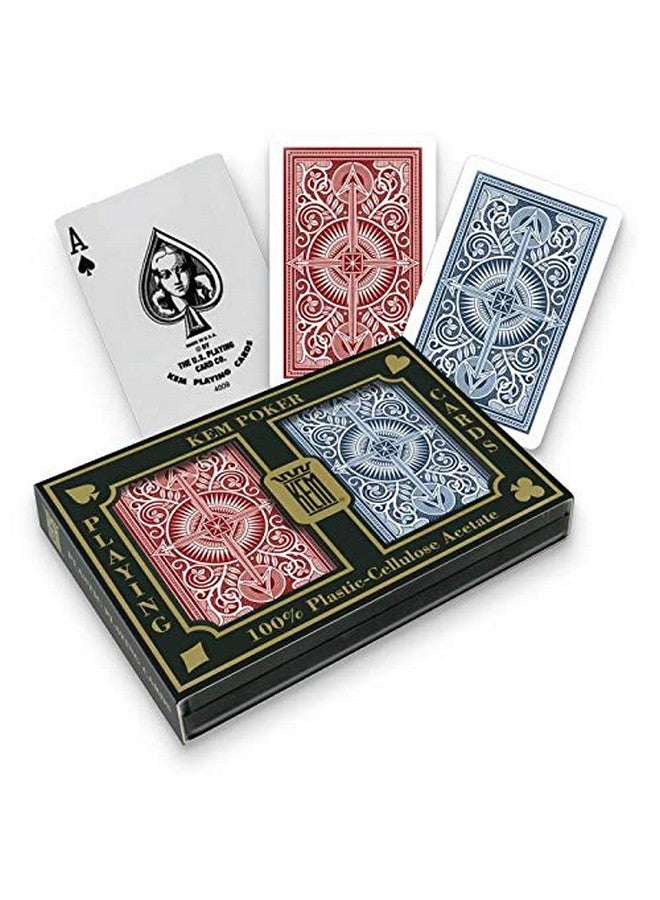 KEM بطاقات اللعب الأمريكية كيم سهم واسع أحمر/أزرق - Image 1