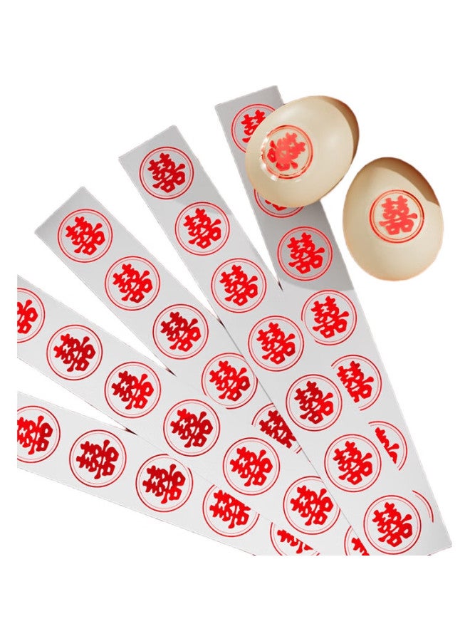 Miloch Mileqi Roll-Up Wedding Character Stickers For Engagement, Housewarming, And Celebration. Double Happiness Character Stickers - Red 1 Roll [500 Stickers] - Image 3