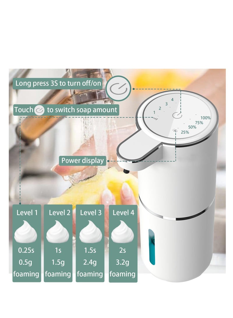 Excefore Automatic Foaming Soap Dispenser, USB Rechargeable Touchless Foaming Soap Dispenser, 4 levels Adjustable Foam Soap Dispenser Pump, Suitable for Bathroom Kitchen Office Hotel (400ml) - Image 2