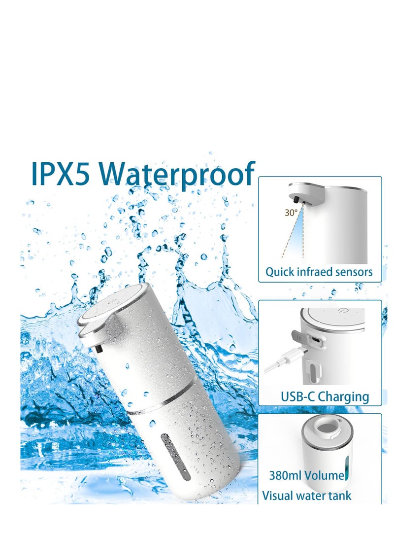 Excefore Automatic Foaming Soap Dispenser, USB Rechargeable Touchless Foaming Soap Dispenser, 4 levels Adjustable Foam Soap Dispenser Pump, Suitable for Bathroom Kitchen Office Hotel (400ml) - Image 5