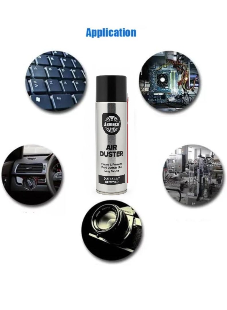 Asmaco Air Duster Spray Can Multi Purpose Cleaning Spray For Computers Laptop Keyboard Car Interior Camera Pc Housing Fan Smartphones Other Electronic Products Chewing Gum Remover 400 ML - Image 3