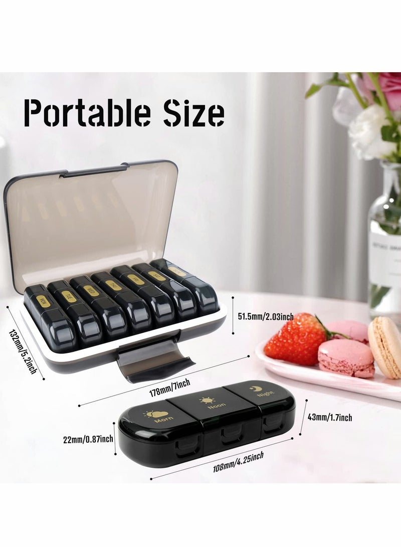 KASTWAVE Pill Organizer 3 Times a Day Weekly Pill Organizer 3 Times a Day Daily Pill Box 3 Times a Day to Hold Vitamins - Image 2