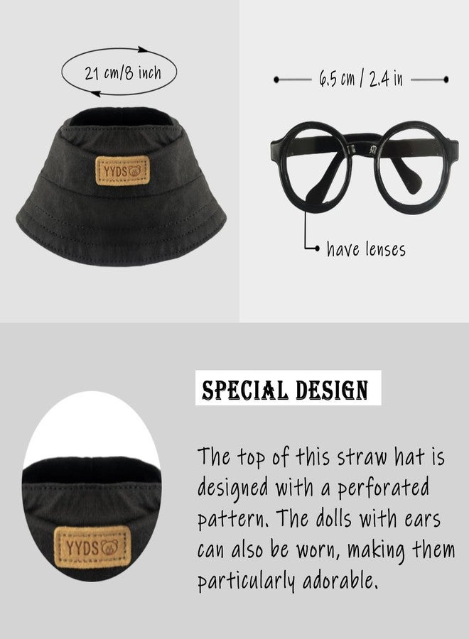 LAYASIMON Clothes for 6.7in/17cm Dolls (Without Dolls) Sets and Accessories,6PCS (hat + Glasses + t-Shirt + Jeans + Chest Bag + Shoes), Collectors and As Gifts. (Black and White Stripes) - Image 5