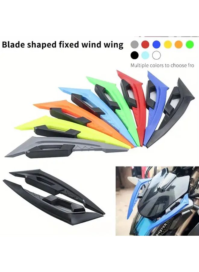 1 Pair Front Air Deflector Wings Grey For Motorcycles Universal Side Spoiler Dynamic Sticker Pneumatic Motorcycle Wing - Image 1