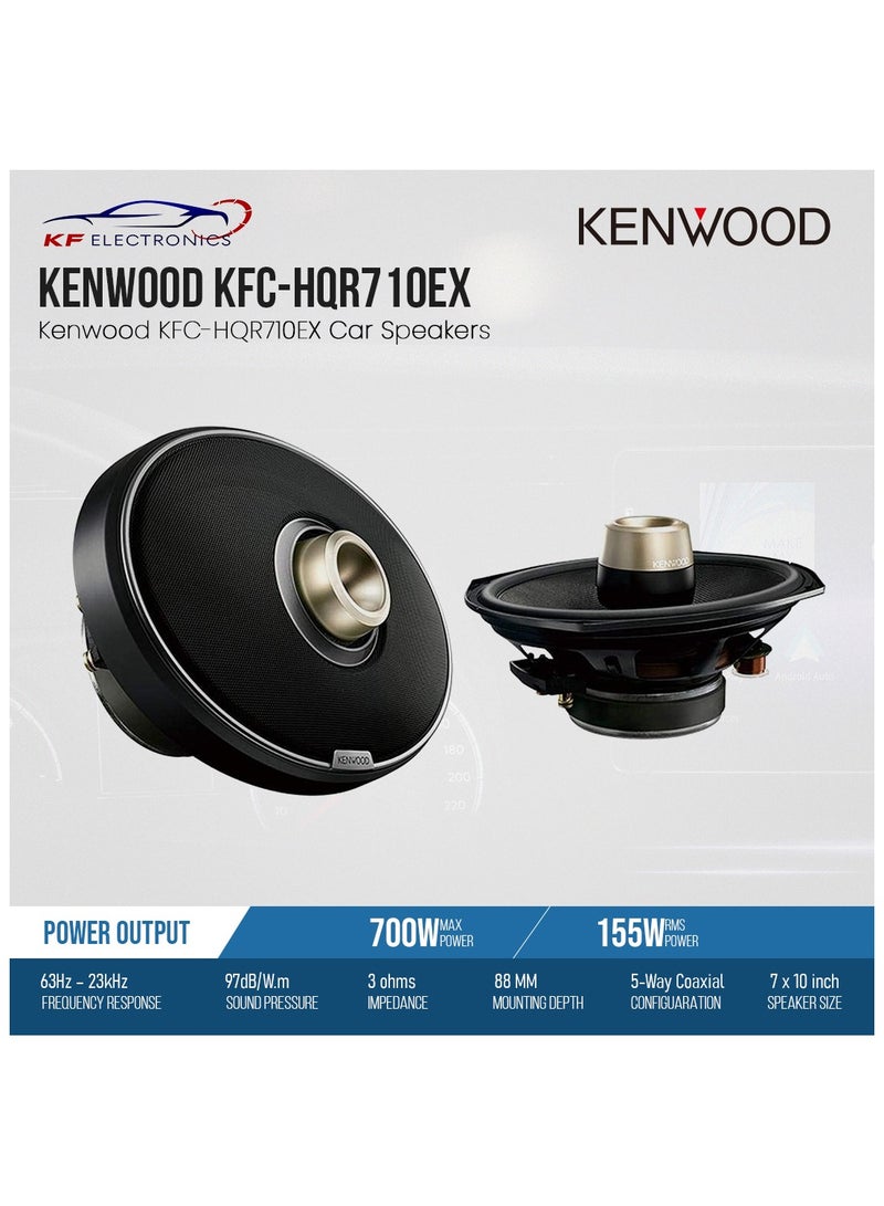 كينوود مكبر صوت سيارة كينوود KFC-HQR710EX ثنائي الاتجاه، 7×10 بوصة | الطاقة الاسمية: 700 واط، الطاقة القصوى: 155 واط - Image 2