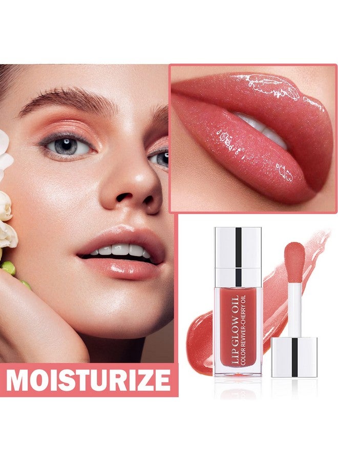 CAHIUYOA Lip Oil Hydrating Tinted Lip Oil Lip Glosslip Glow Oil Lip Tintnon Sticky Big Brush Headnourishing Repairing Plumping Lip Oil Lip Gloss Rosewood - Image 3
