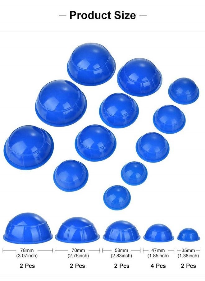 Healthcom - 12 Pcs Silicone Massage Cupping Set Vacuum Cupping Acupuncture Cupping Therapy Set Professional Body Massage Cup Set Vacuum Massage Cupping for Pain Relief Muscle Relaxation,Pack of 12 - Image 1