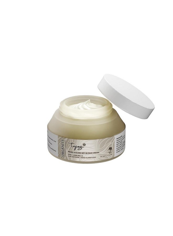 Organity Tejas-Pearl & Elaidi SPF Face Cream | Day Cream for Oily & Acne-Prone Skin | Skin Clarifying & Sun Defense | 50g - Image 5