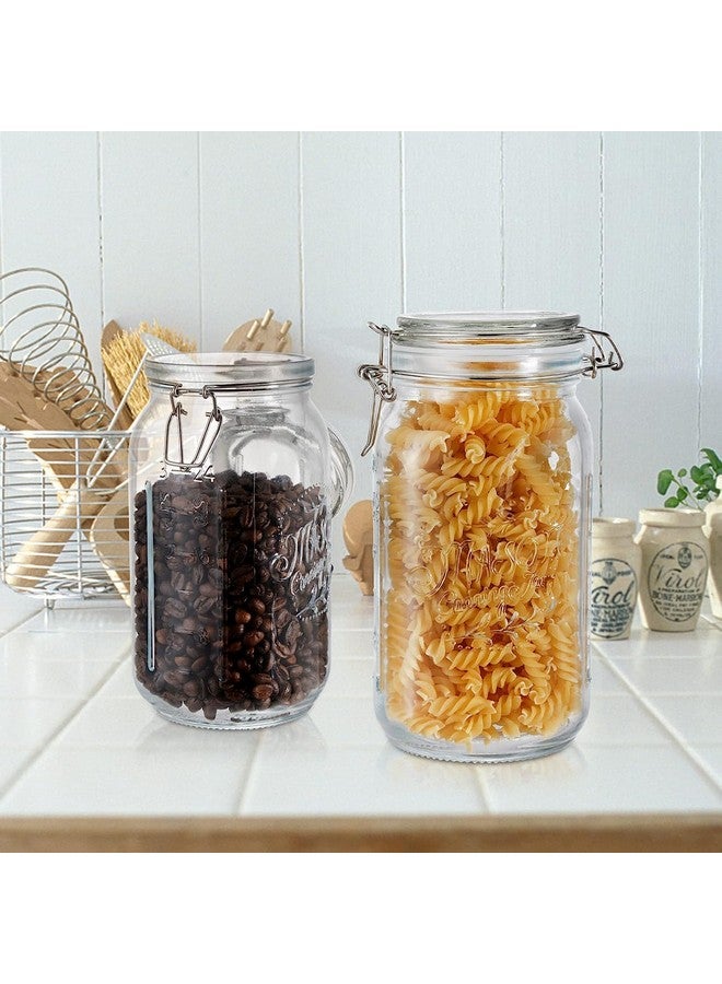 Tebery تبيري 4 عبوات زجاجية واسعة الفم مع أغطية محكمة الإغلاق، سعة 32 أونصة، حاويات تخزين زجاجية كبيرة لمطبخك لتخزين الطعام، الدقيق، المعكرونة، القهوة، الحلوى، مكافآت الكلاب، الوجبات الخفيفة والمزيد - Image 5