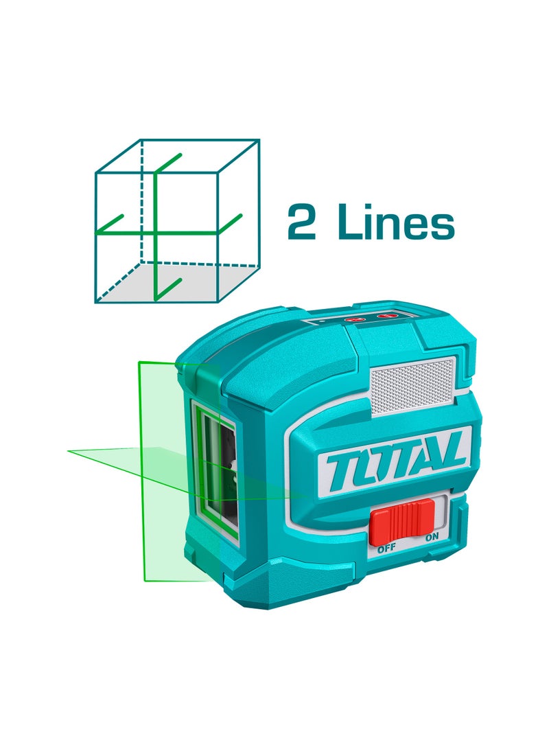 TOTAL Green Self-Leveling Line Laser Level, 35m (115ft) Range, Cross Line Laser Tool with Magnetic Bracket & Storage Bag - TLL156601 - Image 2