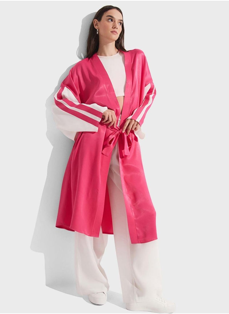 جون كيمونو بتفاصيل ربطة مطبوعة - Image 1