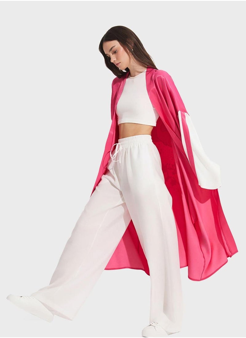 جون كيمونو بتفاصيل ربطة مطبوعة - Image 5