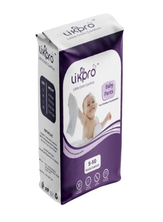 Likpro Premium Baby Diapers | Ultra Soft, Dry & Leak-Proof | Anti-Rash Cottony Layer, 12-Hour Absorption, Flexible Fit | Size S, M, L, XL (S, 50, count) - Image 1
