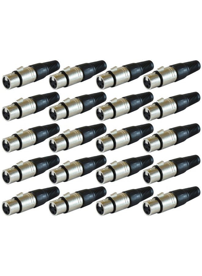 GLS Audio XLR FEMALE Plugs Connectors XLR-F Plug - 20 Pack - Image 1