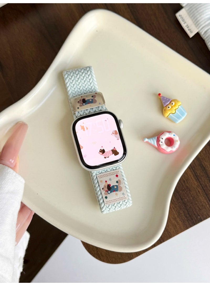 Magnetic Wristband Adjustable Nylon Strap for Apple Watch Series 10 46mm - Image 3