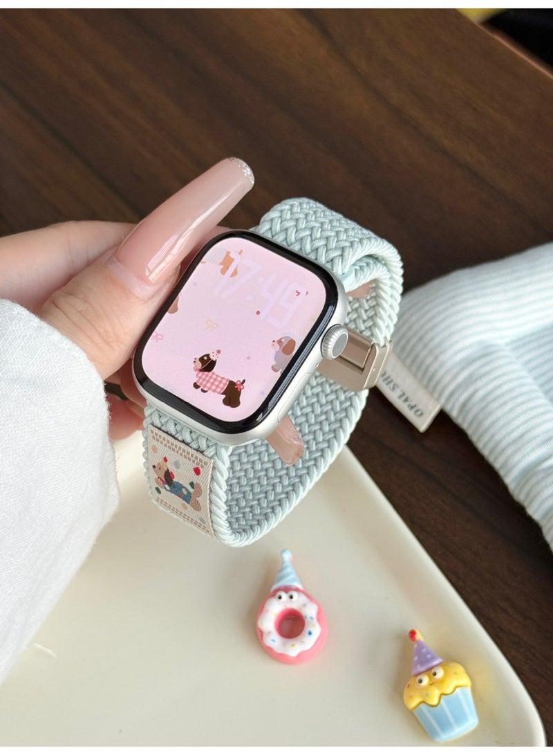Magnetic Wristband Adjustable Nylon Strap for Apple Watch Series 10 46mm - Image 1