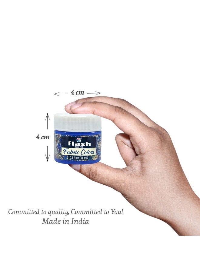 Flash Fabric Color Paint | 25 ml, 7 fl oz Each | High Pigment Strength | Non Fading | Indoor/Outdoor | Non Toxic | Multi-Surface Paint | Made in India (Set of 16-Multicolor) - Image 4