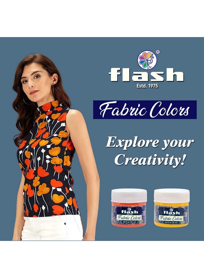 Flash Fabric Color Paint | 25 ml, 7 fl oz Each | High Pigment Strength | Non Fading | Indoor/Outdoor | Non Toxic | Multi-Surface Paint | Made in India (Set of 16-Multicolor) - Image 5