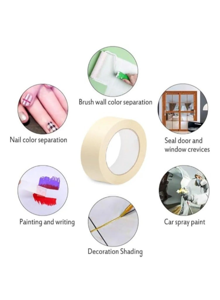Generic 3 Rolls White Masking Tape paper From Packera , 1.75" Wide - 10 Yards Long ,for Crafters, Professionals, Painting, Decorating, Arts, Office & School - Image 2
