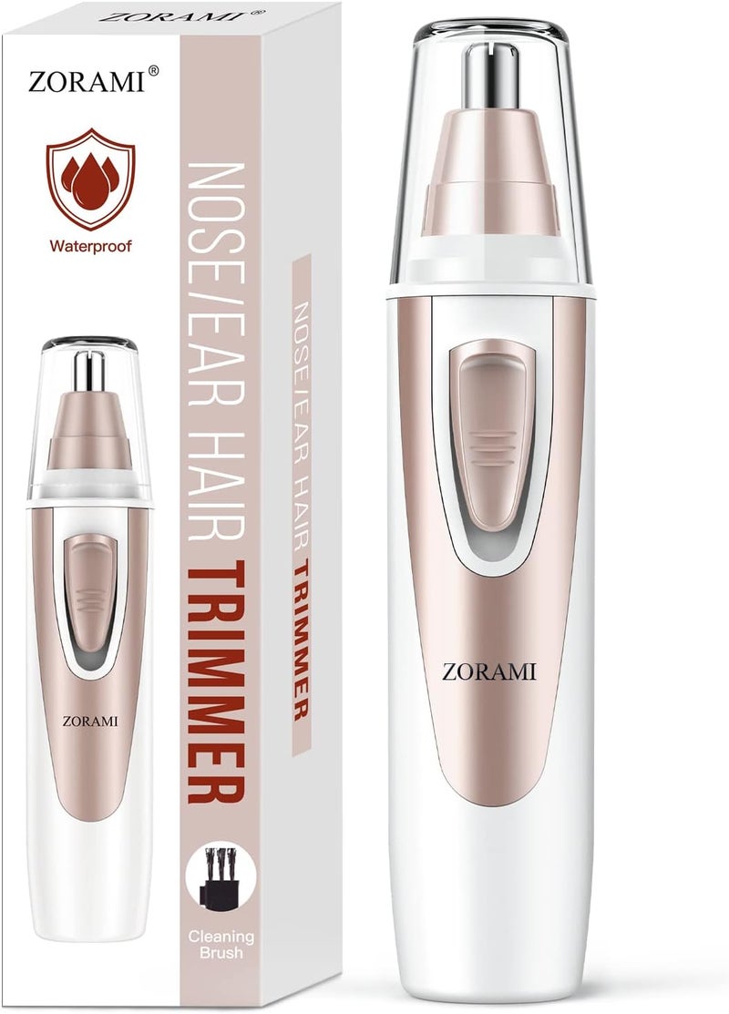 Ear and Nose Hair Trimmer Clipper  2025 Professional Painless Eyebrow  Facial Hair Trimmer for Men Women BatteryOperated Trimmer with IPX7 Waterproof Dual Edge Blades for Easy Cleansing Pink