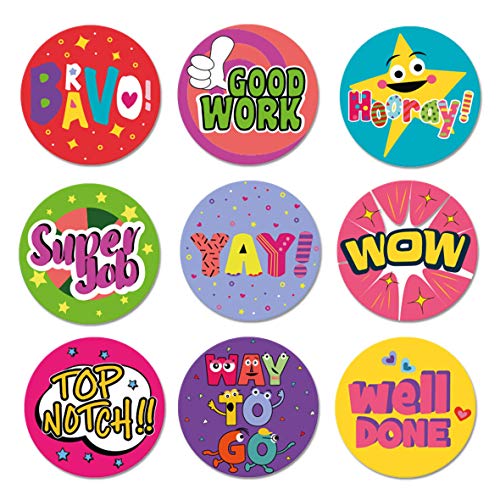 Sweetzer & Orange Teacher Reward Stickers – 1008 in 9 Designs, 1-Inch Motivational Sticker for Kids, Potty Training Reward and Teacher Supplies for Classroom - Image 1