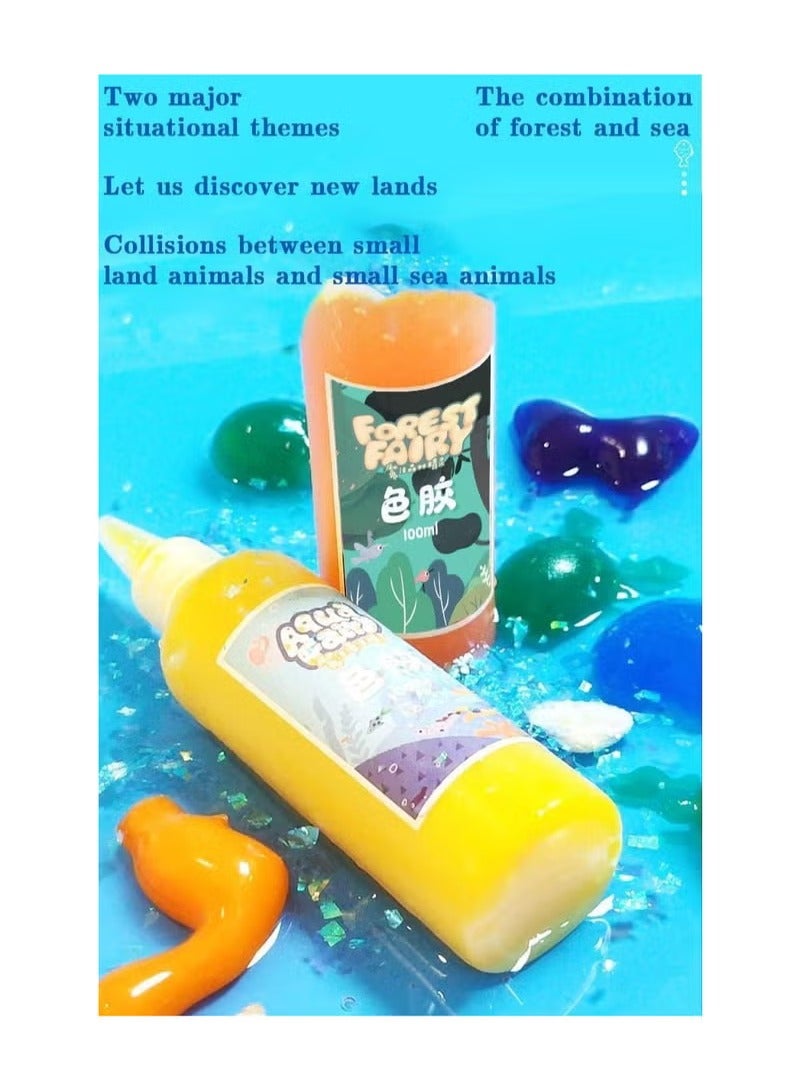 أكوا مجموعة ألعاب خرز سحرية مائية للأطفال، أحجية سحرية مائية للأطفال، مجموعة فنية يدوية الصنع من الجل، رسم مائي، أنشطة إبداعية للأطفال من سن 3 سنوات فما فوق (محيط) - Image 4