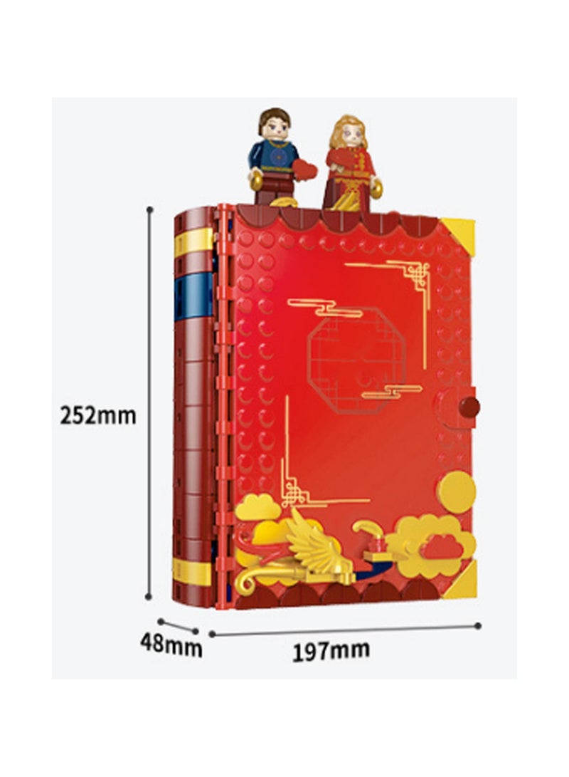 Red Photo Album Building Block Book Model Set Building Blocks Creative Diy Simulation Collection Building Assembly Toys Children Adult Home Furnishings - Image 2