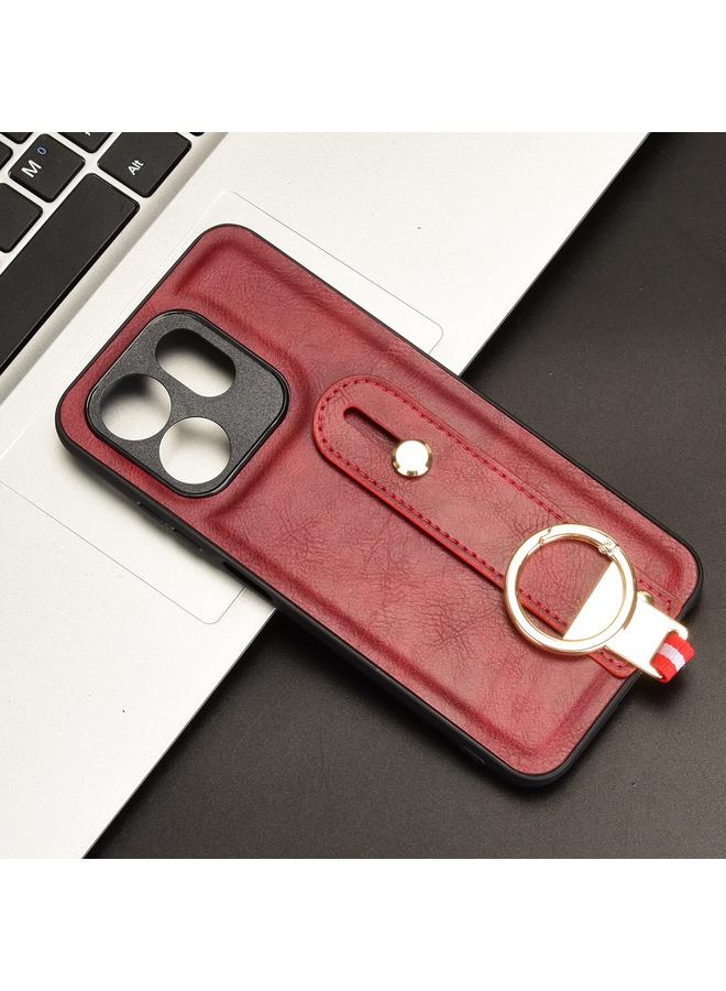 زبون جراب لهاتف Infinix HOT 50i X6531 مزود بسوار معصم وغطاء خلفي من الجلد - Image 2