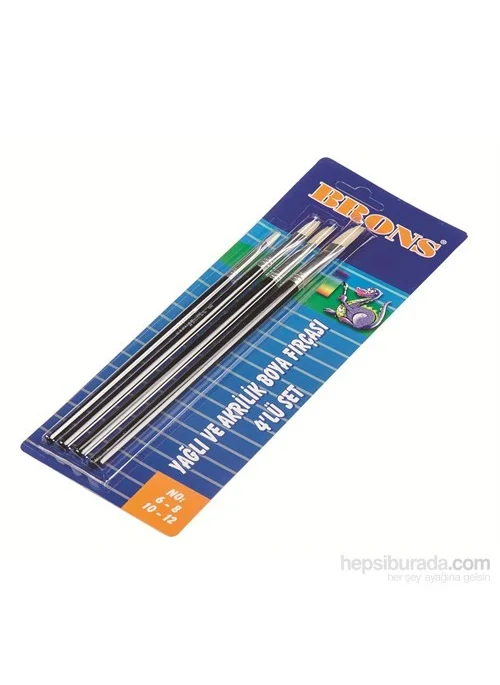 Brons Br-523 Oil and Acrylic Paint Brush Set of 4 (0-2-4-6)