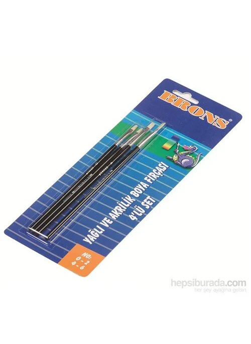 Brons Br-523 Oil and Acrylic Paint Brush Set of 4 (0-2-4-6)