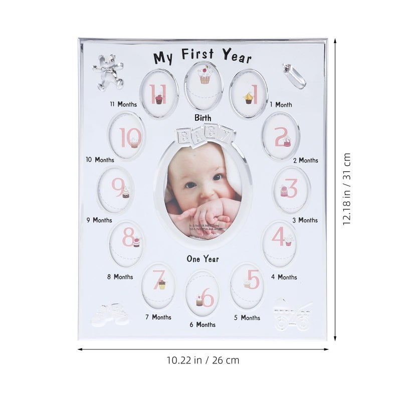 Newborn Baby First Year Milestone Photo Frame White 12 Months Memory Display - Image 3
