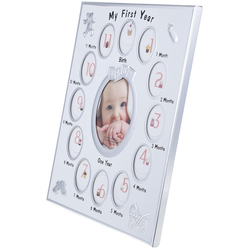 Newborn Baby First Year Milestone Photo Frame White 12 Months Memory Display - Image 2