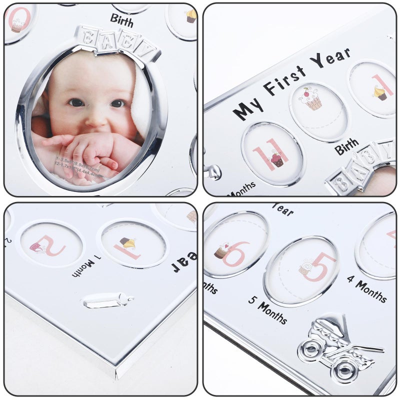 Newborn Baby First Year Milestone Photo Frame White 12 Months Memory Display - Image 4