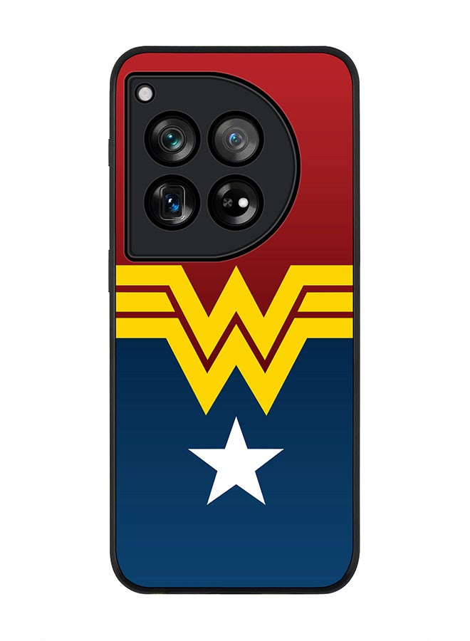 Stylizedd Rugged Black Edge Case for OnePlus 12, Slim fit Soft Case Flexible Rubber Edges Anti Drop TPU Gel Thin Cover -  Wonder Woman  - Image 1