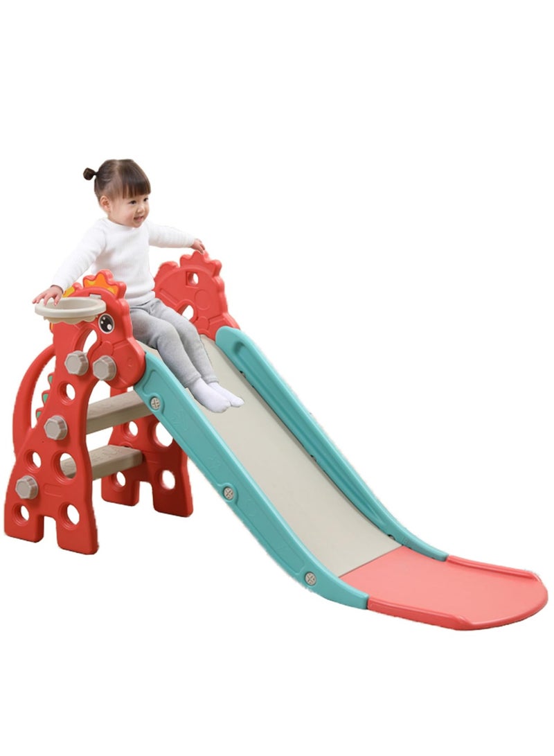 ما بيبي زلاجة قابلة للطي للأطفال من سن 1 إلى 3 سنوات، زلاجة أطفال قابلة للطي، مجموعة لعب داخلية، زلاجات خارجية قابلة للطي للأطفال الصغار، مجموعة تسلق في الفناء الخلفي مع سلالم وطوق كرة سلة وكرة - Image 1