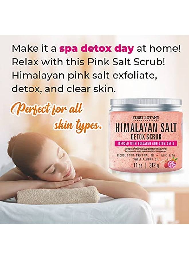 First Botany Himalayan Salt Body Scrub With Collagen And Stem Cells - Natural Exfoliating Salt Scrub & Body And Face Souffle Helps With Moisturizing Skin, Acne, Cellulite, Dead Skin Scars, Wrinkles (11 Oz)  - Image 5