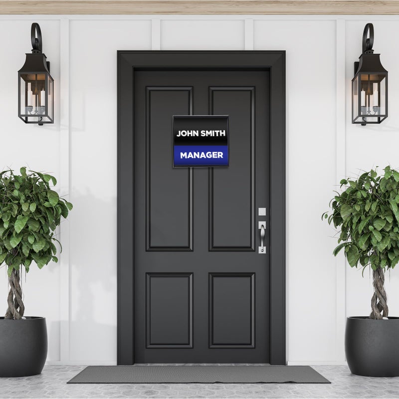 Yaocom Set of 5 Curved Name Plate Holder for Doors 5.625" x 6" Wall Mount Office Business Door Sign Holder Aluminum Sign Frame with Adhesive Tape Plastic Film for Office Business Display, Silver - Image 5