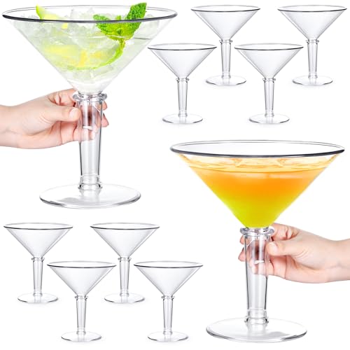 SAIAOKJ 48oz Giant Martini Glass Plastic Large Martini Glasses For Centerpieces Perfect For Martini Party Decorations Gifts & A Tini Bit Older Birthday(1pcs-GOLD) - Image 1
