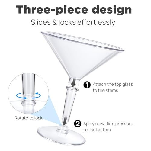 SAIAOKJ 48oz Giant Martini Glass Plastic Large Martini Glasses For Centerpieces Perfect For Martini Party Decorations Gifts & A Tini Bit Older Birthday(1pcs-GOLD) - Image 4