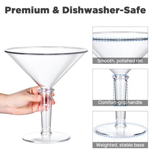 SAIAOKJ 48oz Giant Martini Glass Plastic Large Martini Glasses For Centerpieces Perfect For Martini Party Decorations Gifts & A Tini Bit Older Birthday(1pcs-GOLD) - Image 5