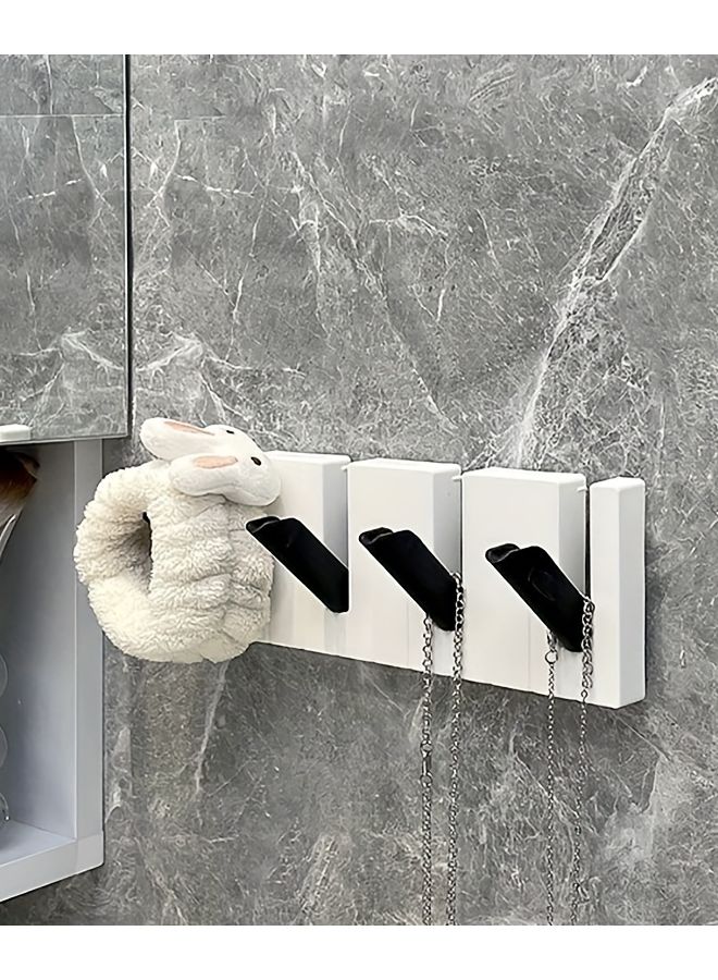 Black And White Wall Mounted Piano Keyboard Hook Rack For Coat Hat Bag Umbrella - Image 1