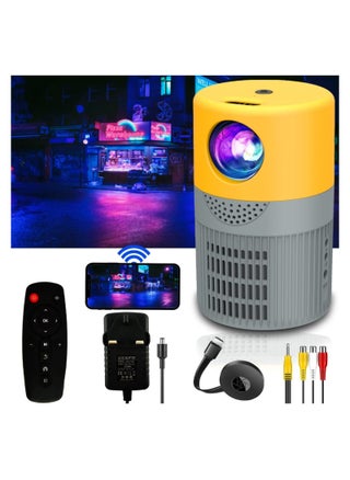Mini Projector, WiFi Mini Projector with Projection Screen Supported 1080P Full HD Enhanced Portable Projector Compatible with Smartphone/ Tablet/ Laptop/ PS3/ PS4/TV Stick for Home Theatre Yellow - pzsku/ZE37457B86A38D9FCAEE7Z/45/_/1654133070/6cce53f9-7017-4b87-a0f7-a7ba6993bd5e