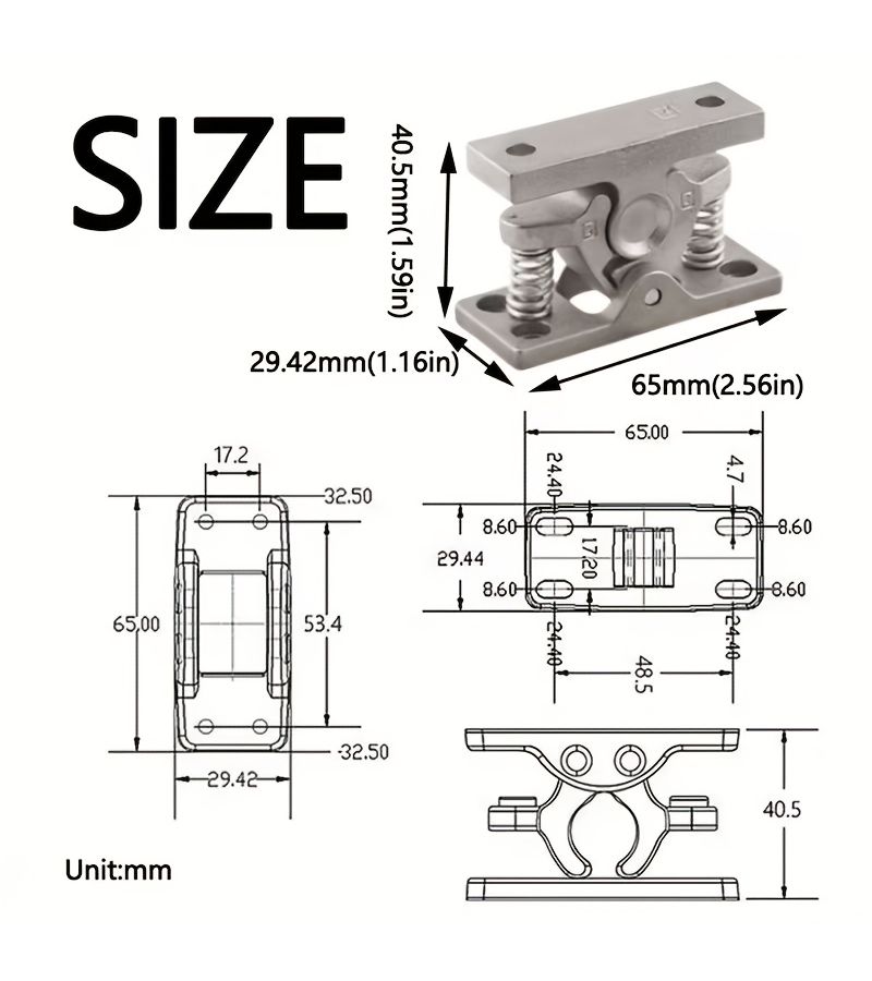 Stainless Steel Heavy Duty Spring Door Latch Release Windproof Touch Bead Lock - Image 2