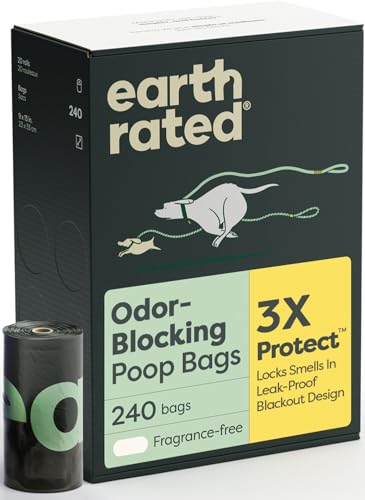 Earth Rated 3X Protect Dog Poop Bag Rolls Odor Blocking Leak Proof Extra Thick Unscented 240 Count - Image 1