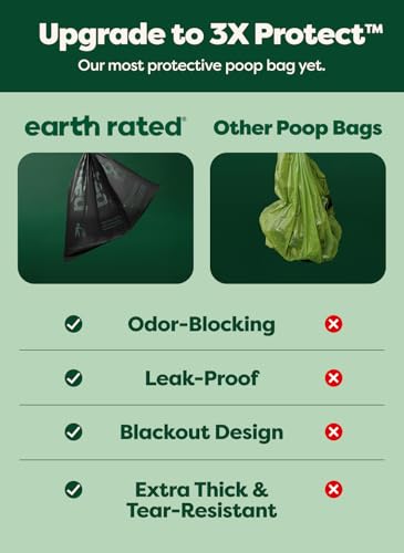Earth Rated 3X Protect Dog Poop Bag Rolls Odor Blocking Leak Proof Extra Thick Unscented 240 Count - Image 3