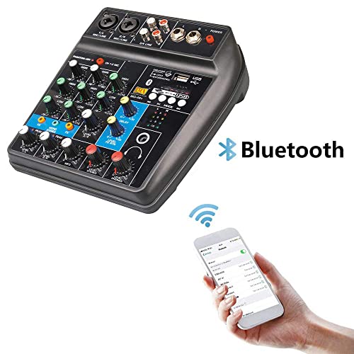 MX Mixer 4 Channel Audio Basic Sound Mixing Console with Bluetooth USB 48V Phantom Power.perent (4 channel mixer With Recording) - Image 5