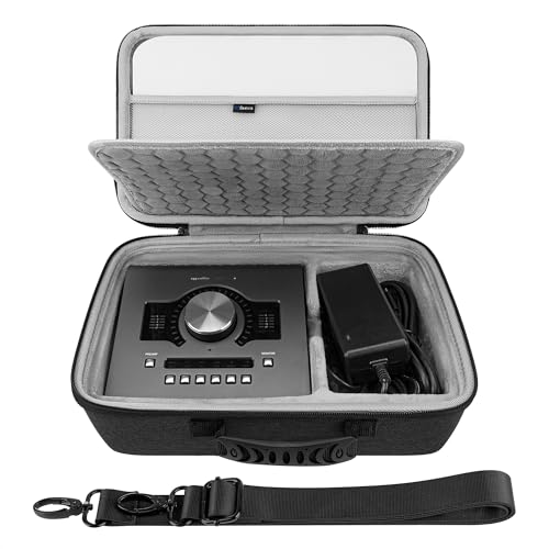 GEEKRIA Audio Interface Carrying Case, Compatible with Universal Audio Apollo Twin X DUO/Twin X QUAD/Twin X DUO Gen 2/ Twin X QUAD Gen 2, EVA Hard Shell Travel Bag (Dark Gray) - Image 1