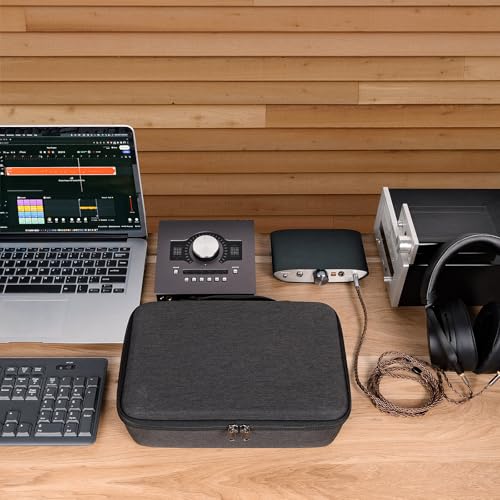 GEEKRIA Audio Interface Carrying Case, Compatible with Universal Audio Apollo Twin X DUO/Twin X QUAD/Twin X DUO Gen 2/ Twin X QUAD Gen 2, EVA Hard Shell Travel Bag (Dark Gray) - Image 2